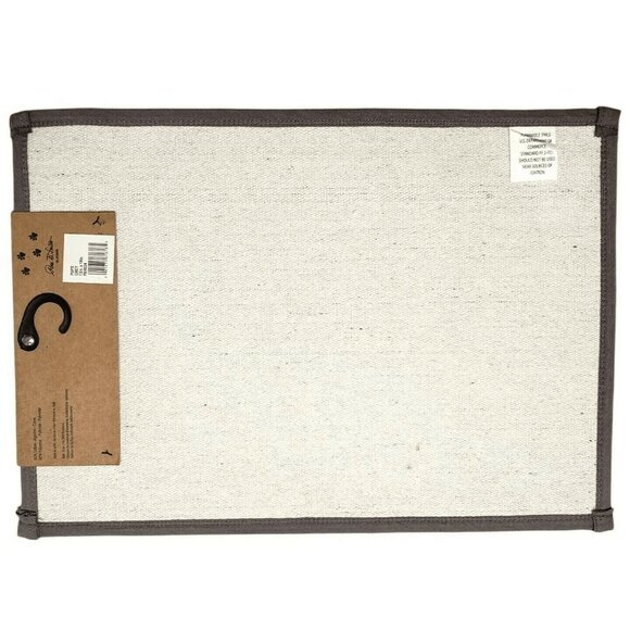 Dog Pet Feeding Mat 13x19" Gray White Non Slip Cotton Food Water Bowl Placemat - Picture 5 of 7